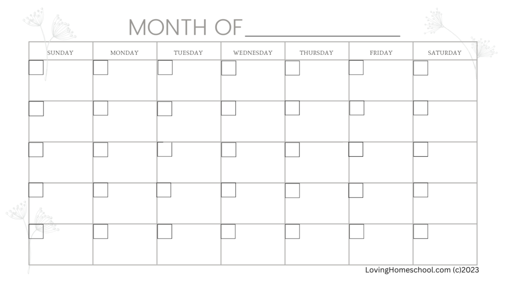 Monthly Meal Plan LH