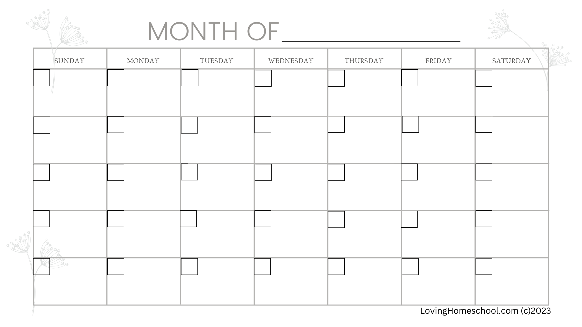 Free Monthly and Weekly Meal Plan Printables - LovingHomeschool.com