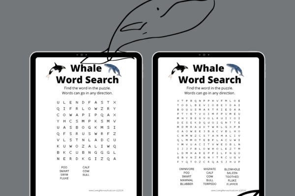 Free Whale Word Search Printables Pinterest Pin