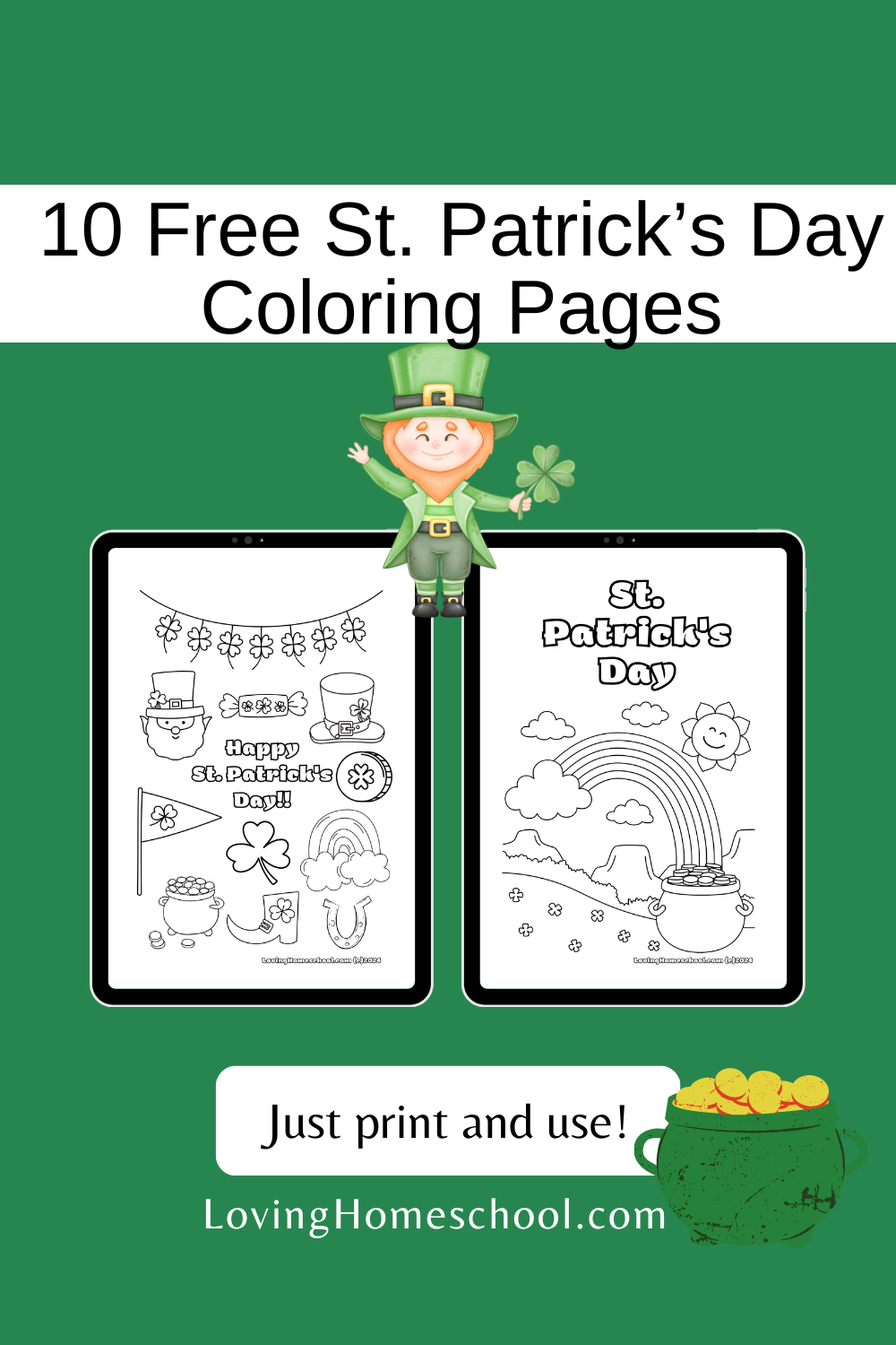10 Free St. Patrick’s Day Coloring Pages Pinterest Pin