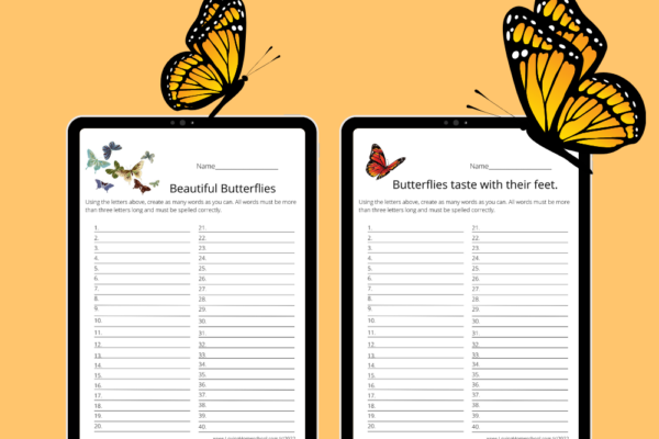 3 Free Butterfly How Many Words Printables Pinterest Pin