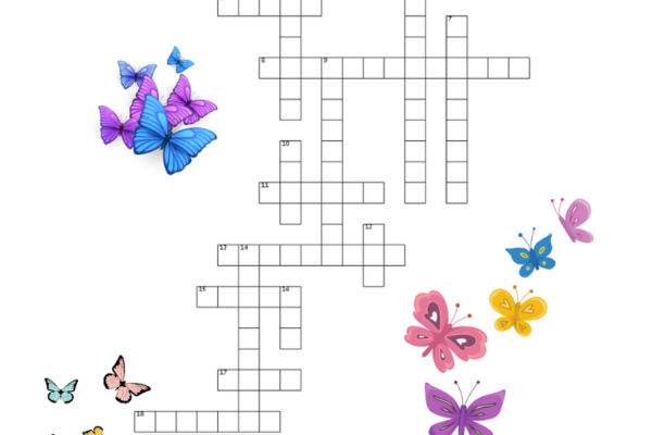 Free Butterfly Crossword Puzzle Pinterest Pin