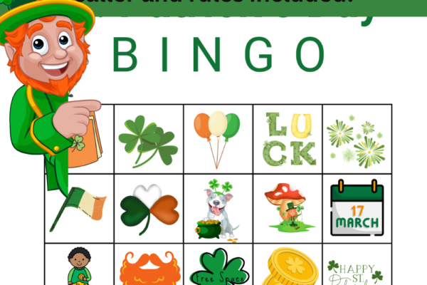 Free St. Patrick’s Day BINGO Printables Pinterest Pin