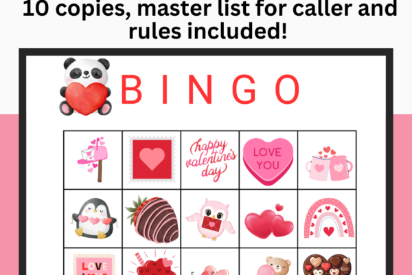 Free Valentine’s Day BINGO Printables Pinterest Pin