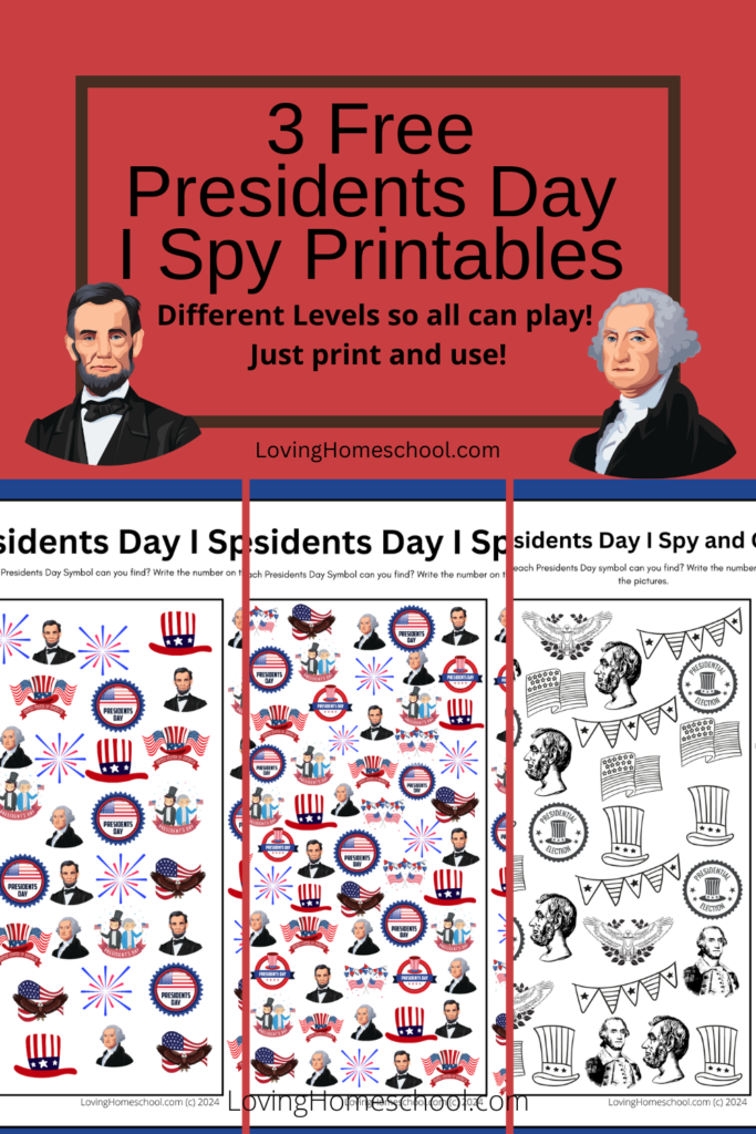 Presidents Day I Spy Printables Pinterest Pin