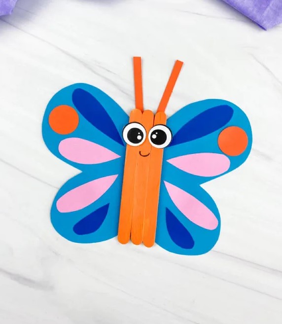 popsicle stick butterfly craft