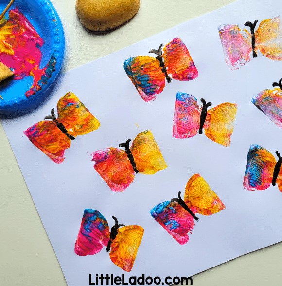 potato stamp butterfly art