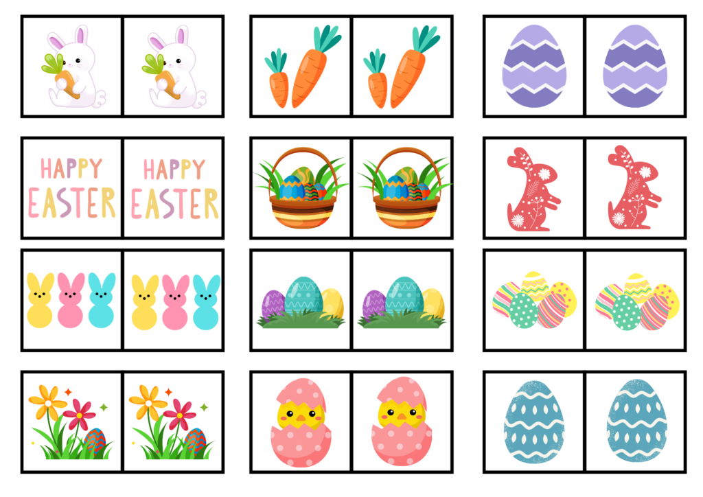 Easter Matching Memory Game Cards