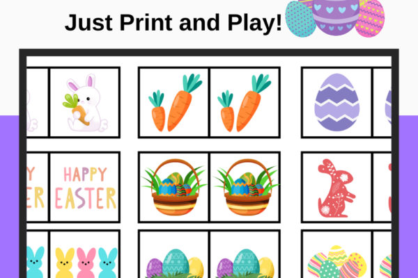 Free Printable Easter Memory Matching Game Pinterest Pin