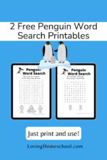 Penguin Word Search Printables - LovingHomeschool.com