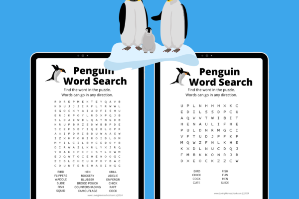 2 Free Penguin Word Search Printables Pinterest Pin