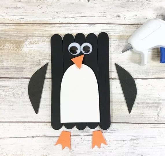 Penguin stick craft