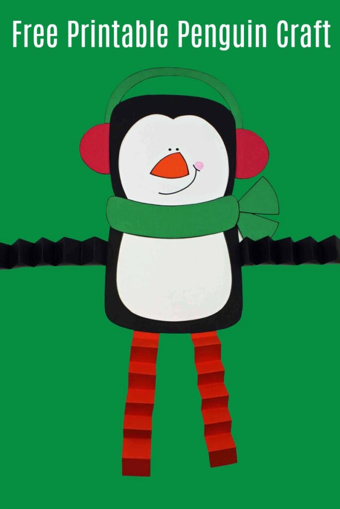 penguin craft with accordion legs