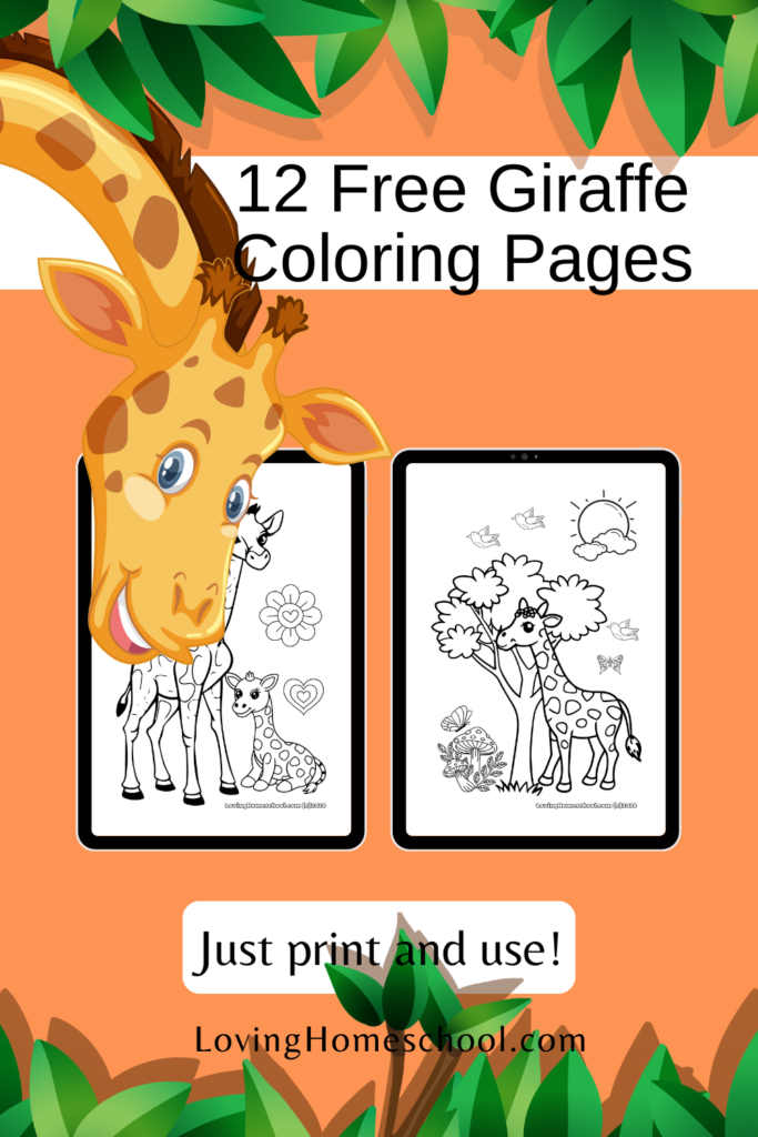 12 Free Giraffe Coloring Pages Pinterest Pin