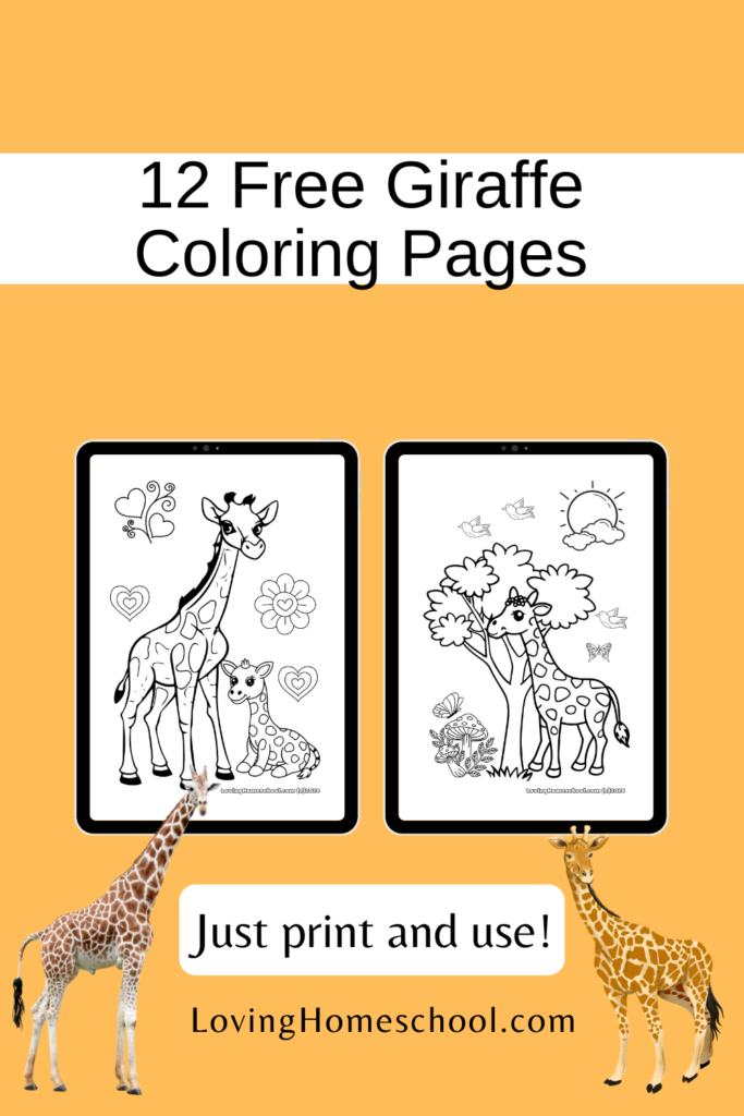 12 Free Giraffe Coloring Pages Pinterest Pin