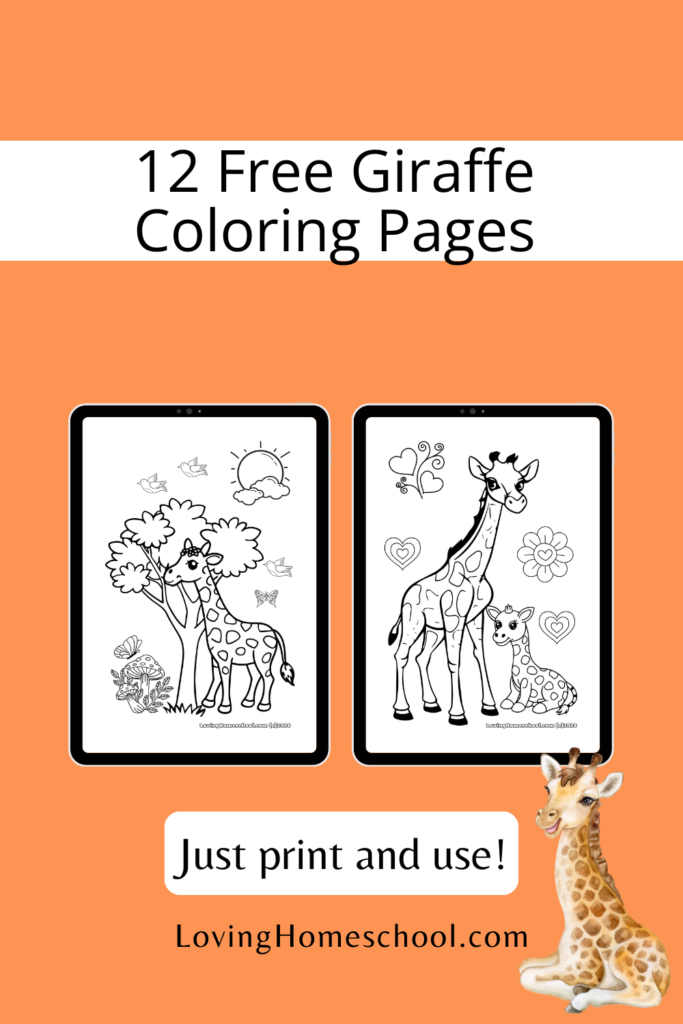 12 Free Giraffe Coloring Pages Pinterest Pin