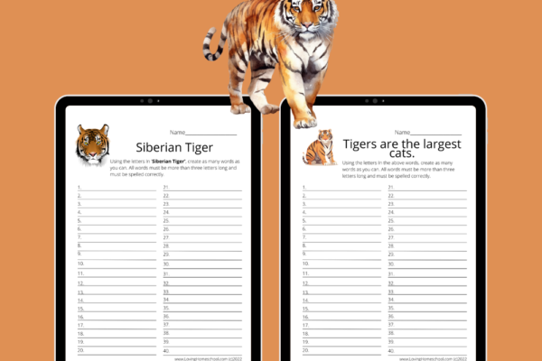 2 Free Tiger How Many Words Printables Pinterest Pin