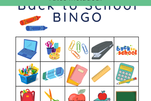 Free Back to School BINGO Printables Pinterest Pin