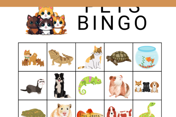 Free Pets BINGO Printables Pinterest Pin