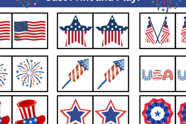 Free Printable Patriotic Memory Matching Game Pinterest Pin