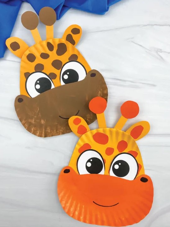 paper plate giraffe craft