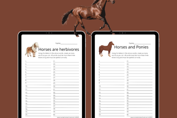 2 Free Horse How Many Words Printables Pinterest Pin