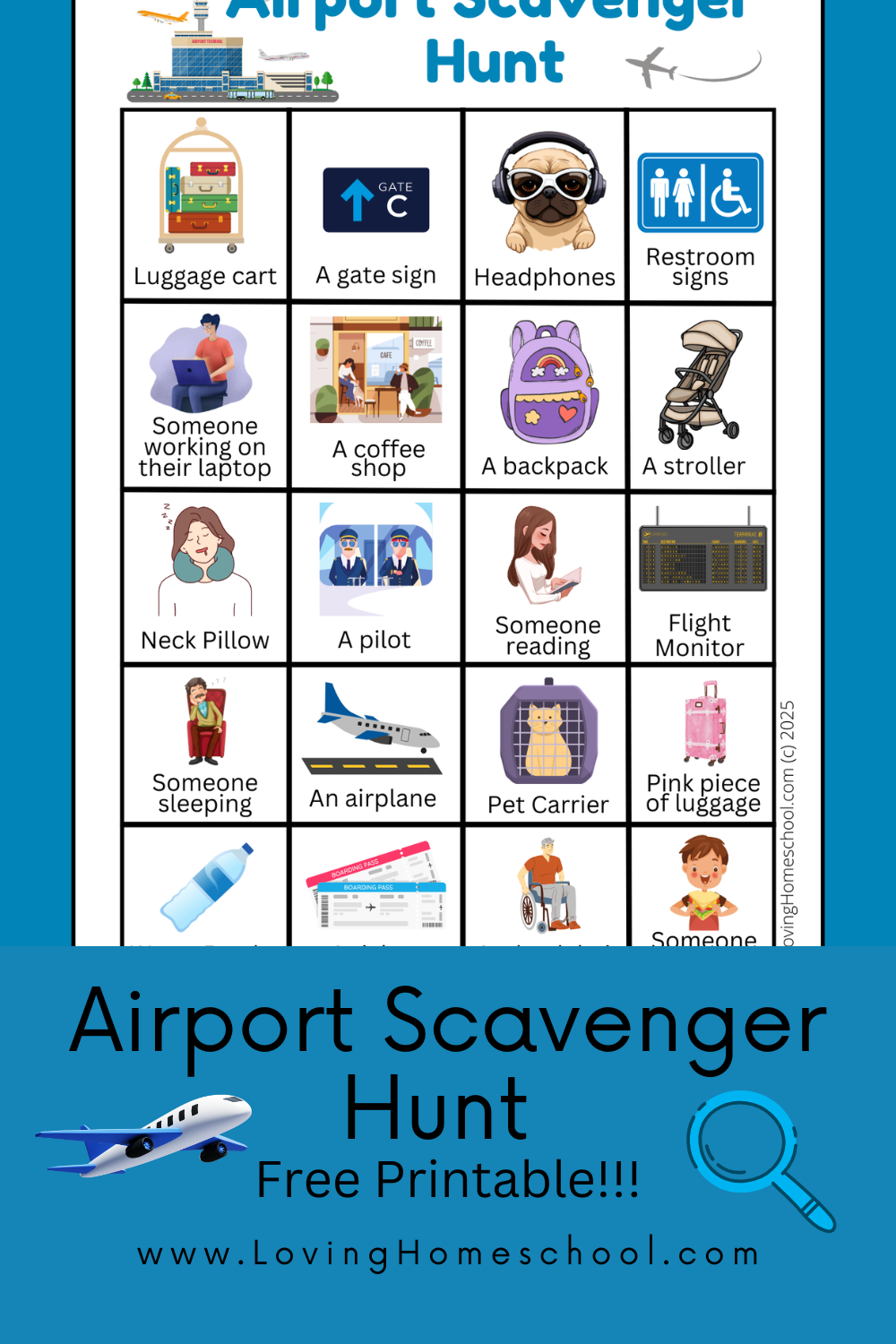 Airport Scavenger Hunt Pinterest Pin