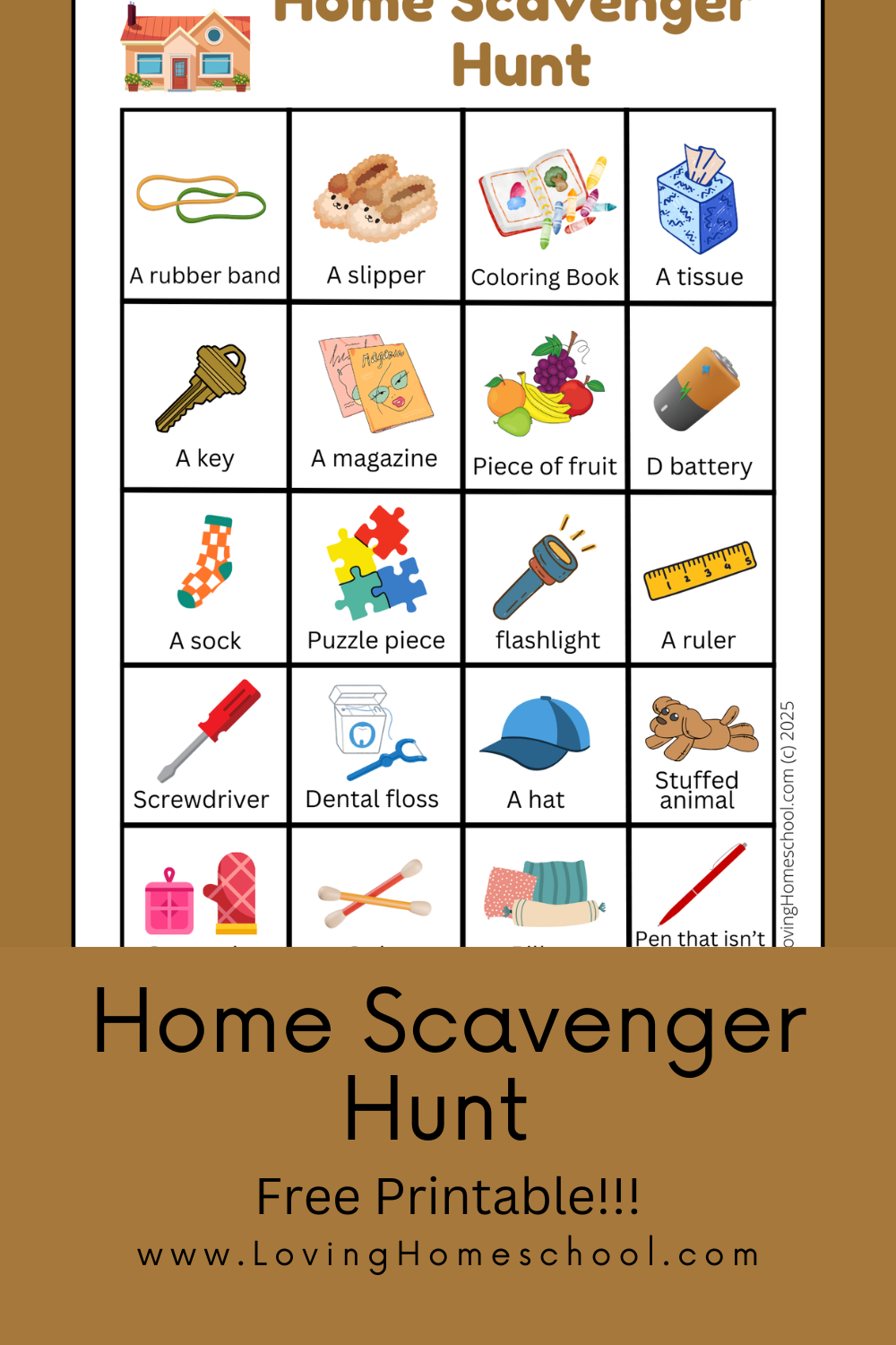 Home Scavenger Hunt Pinterest Pin