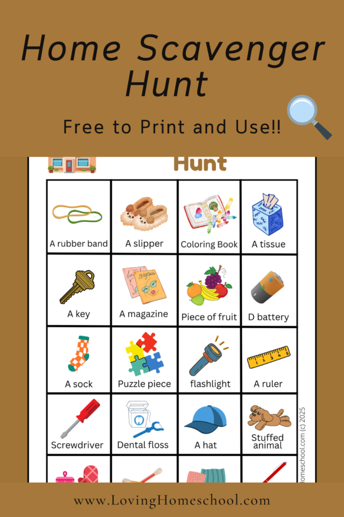 Home Scavenger Hunt Pinterest Pin