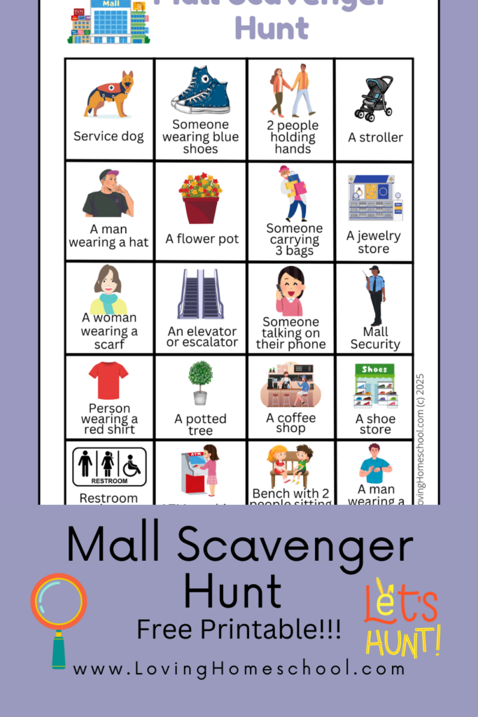 Mall Scavenger Hunt Pinterest Pin