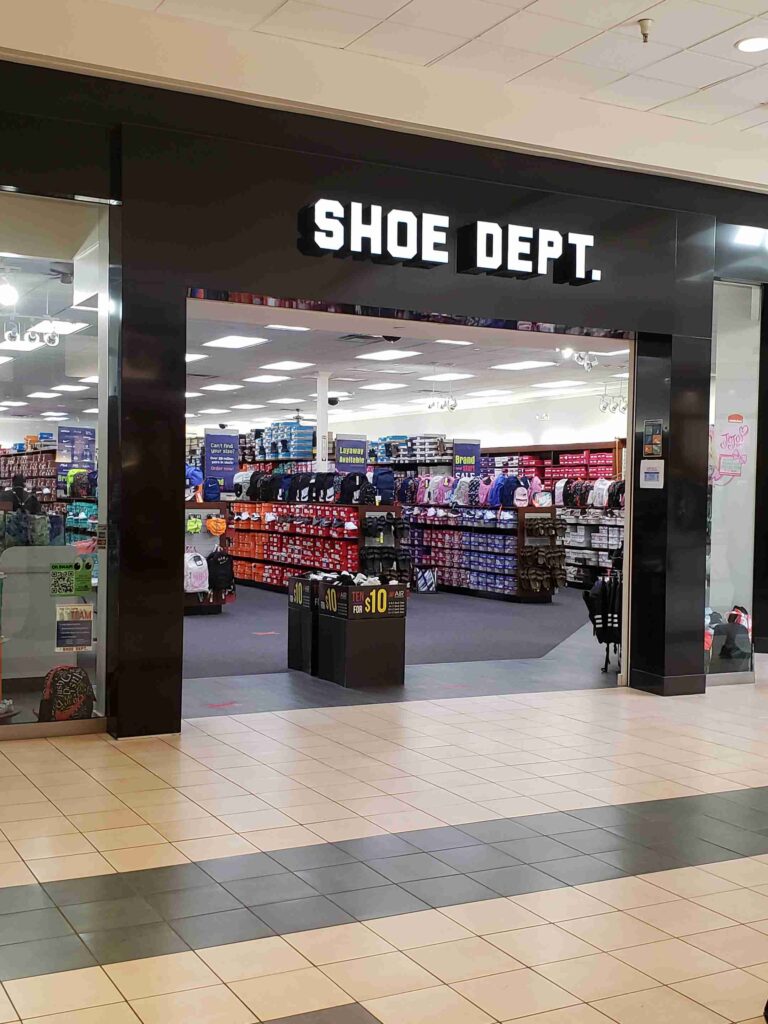 a shoe store in a mall