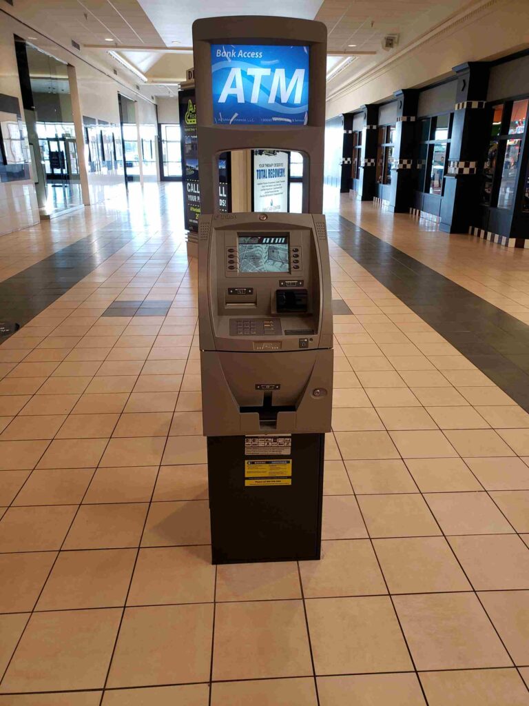 an atm machine in a mall