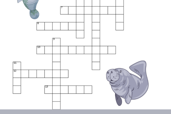 Free Manatee Crossword Puzzle Pinterest Pin