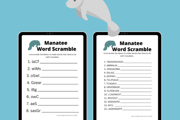 Manatee Word Scramble Printables Pinterest Pin