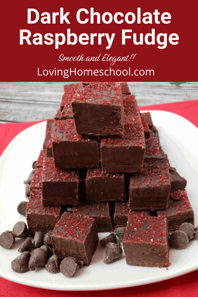 Dark Chocolate Raspberry Fudge Pinterest Pin