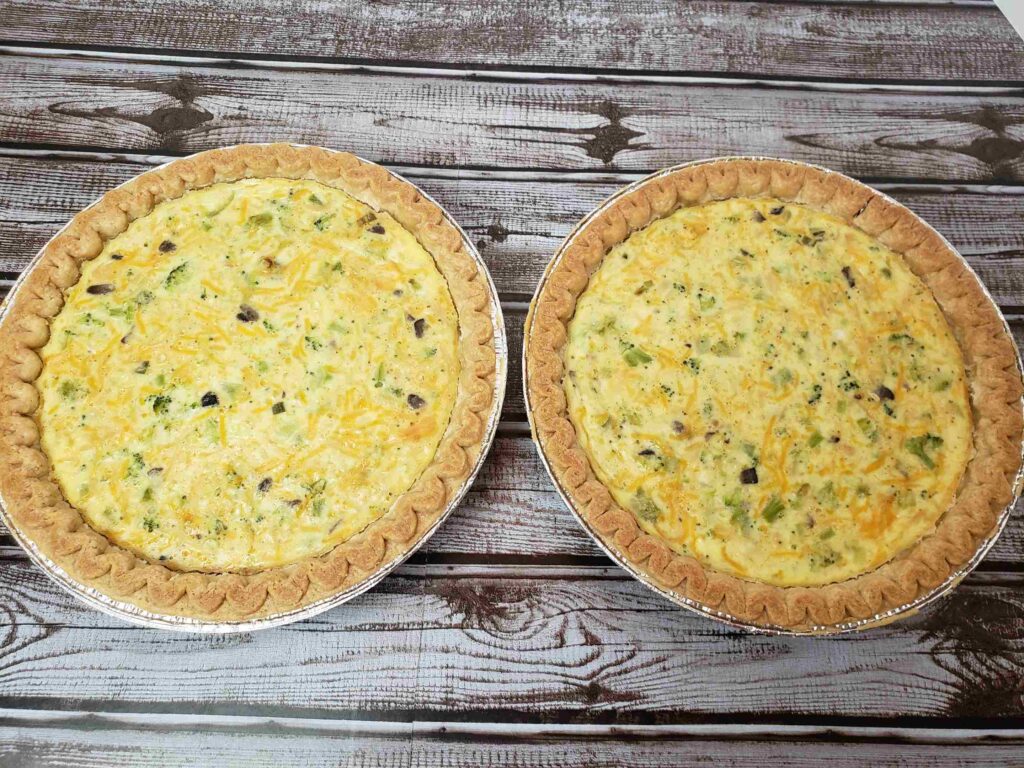 2 chicken broccoli quiches baked