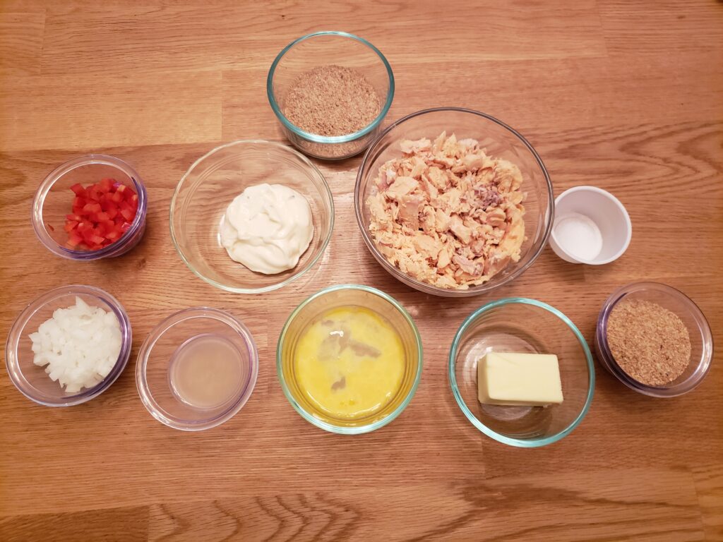ingredients for gluten free salmon cakes