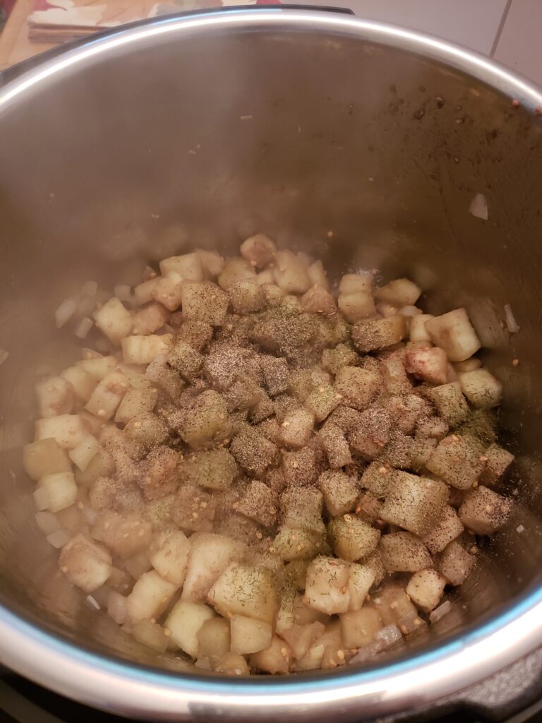 seasonings added to pot