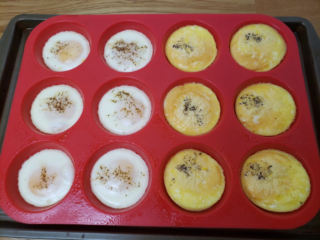 oven baked eggs still in muffin pan after baking