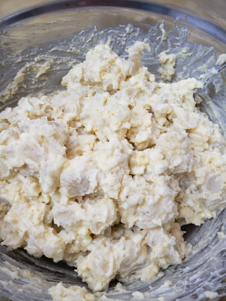 best ever potato salad mixed together