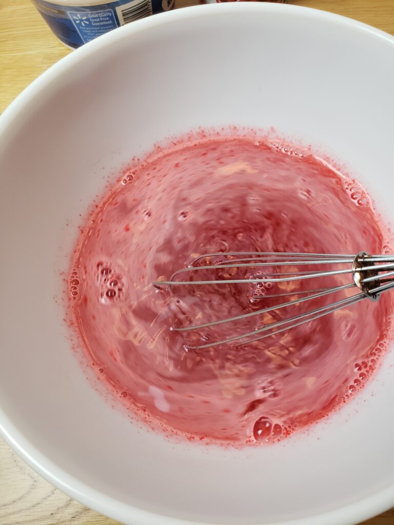 whisking water and Jell-O