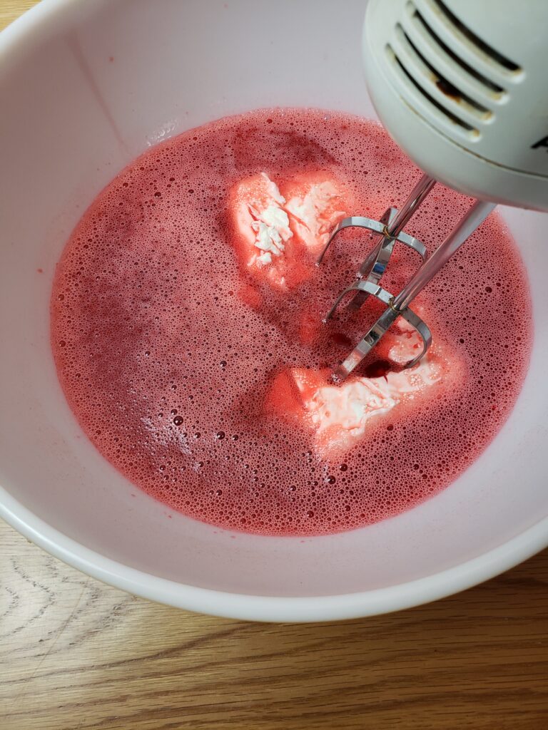 cream cheese added to Jell-O water