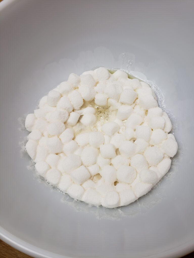 marshmallows and butter melted in a bowl