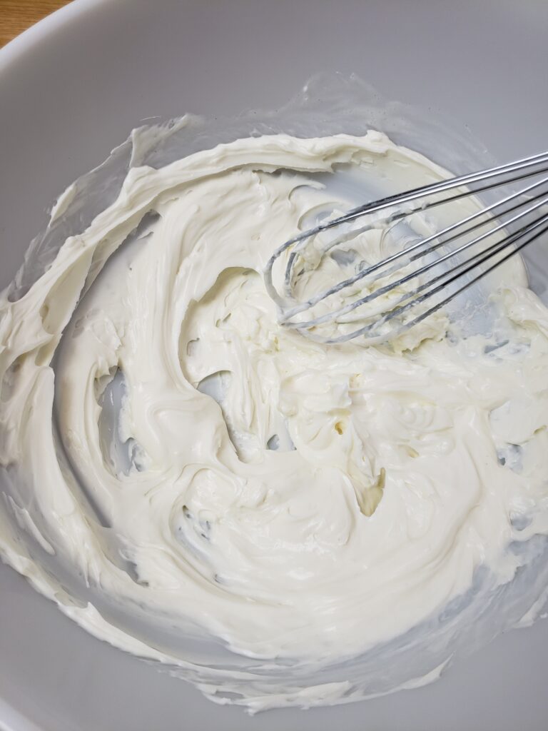 cream cheese mixture mixed