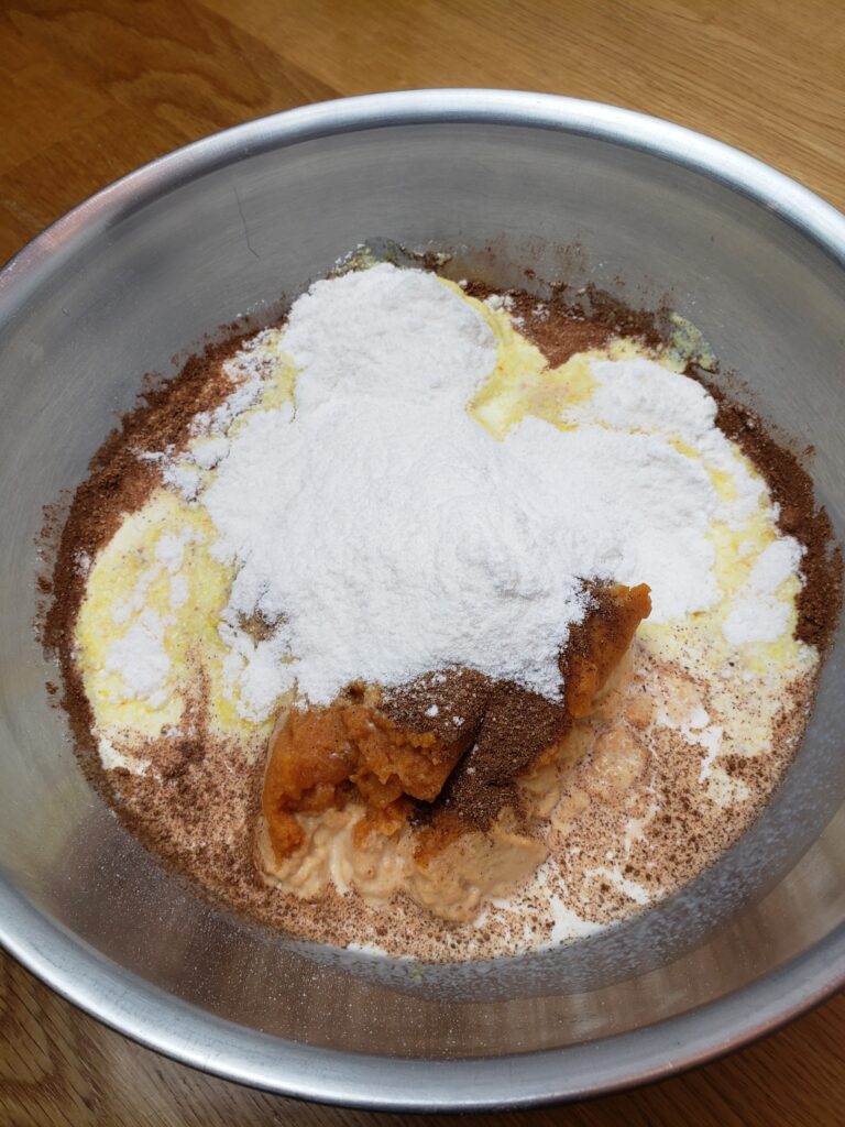 pumpkin layer before mixing