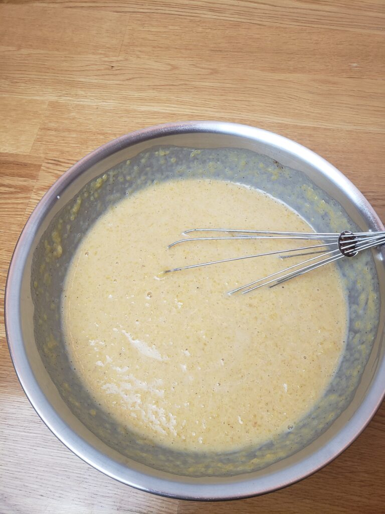 pumpkin custard ingredients mixed together