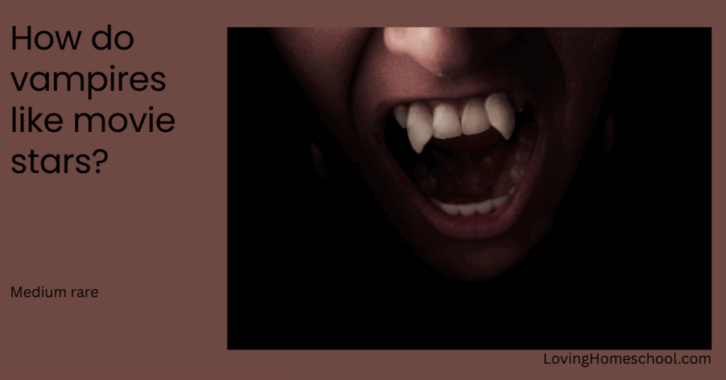 A halloween picture and the joke How do vampires like movie stars