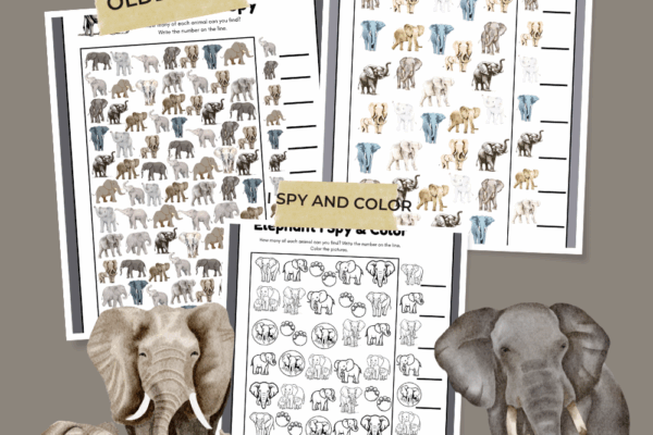 Elephant I Spy Printables Pinterest Pin