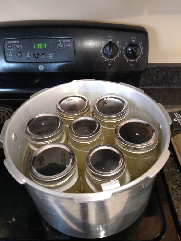 all 7 jars in canner