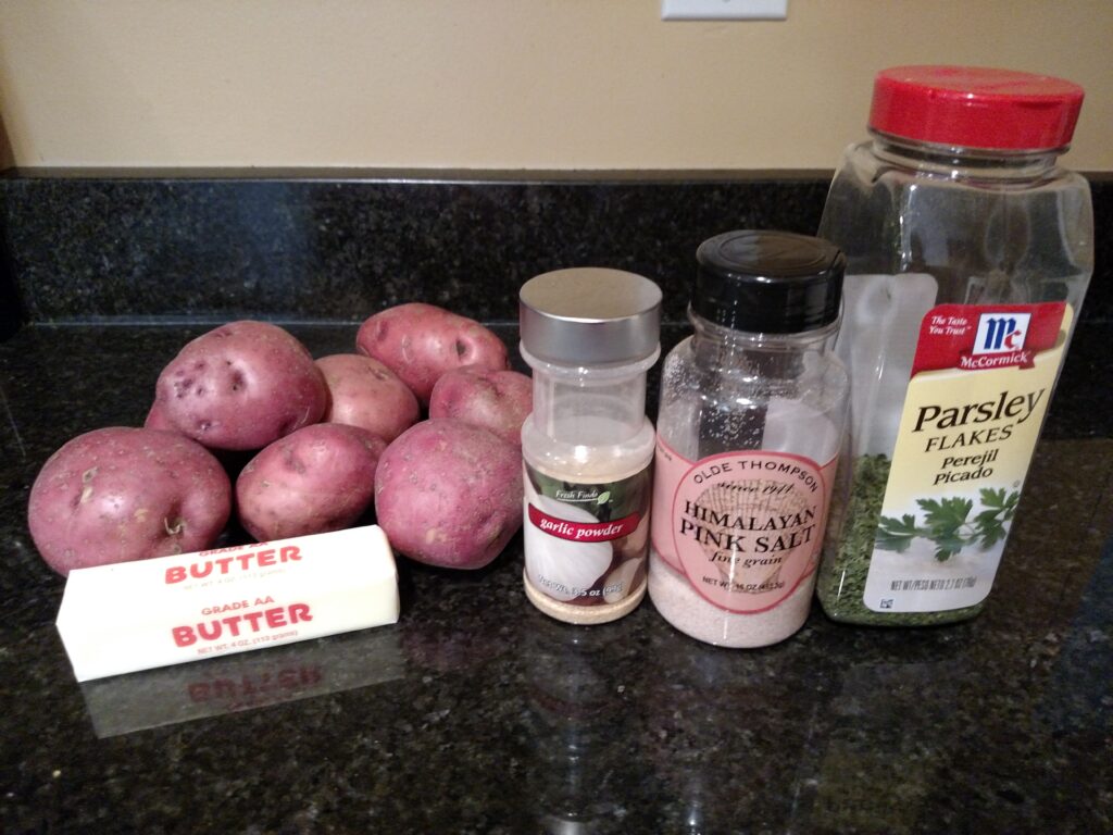 ingredients for garlic butter red potatoes
